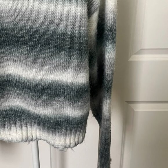 Pacsun Gray Striped Open Button Front Long Sleeve Wool Cardigan Size Medium - Picture 14 of 16